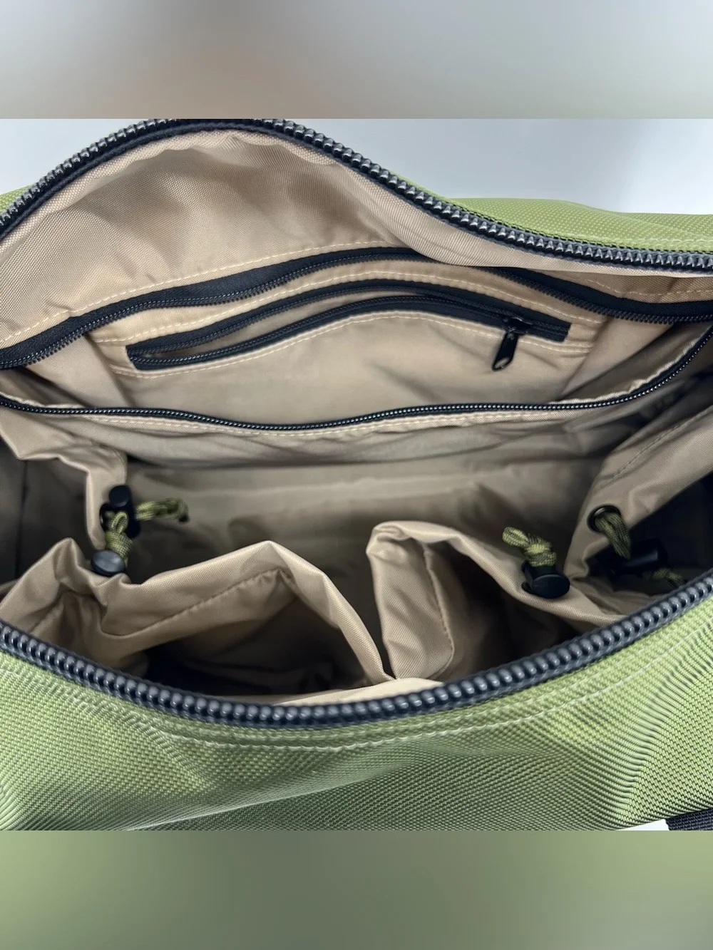 GOBI Duffle Bag Olive Drab Green Black Adjustable Straps Solid 19 X 12 X 14.5